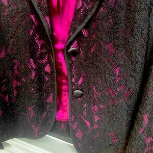 Women, Serani black blazer with fuchsia inlay